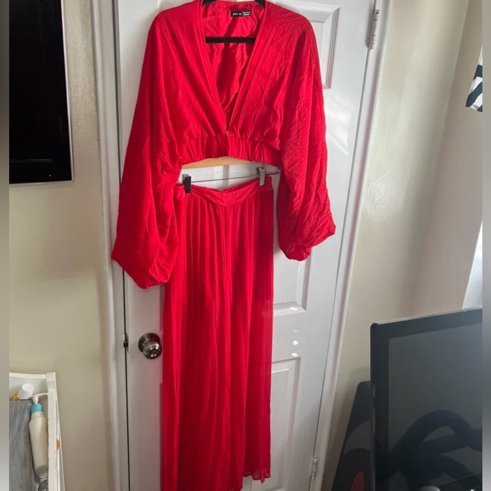Vibrant Red Two-Piece Set